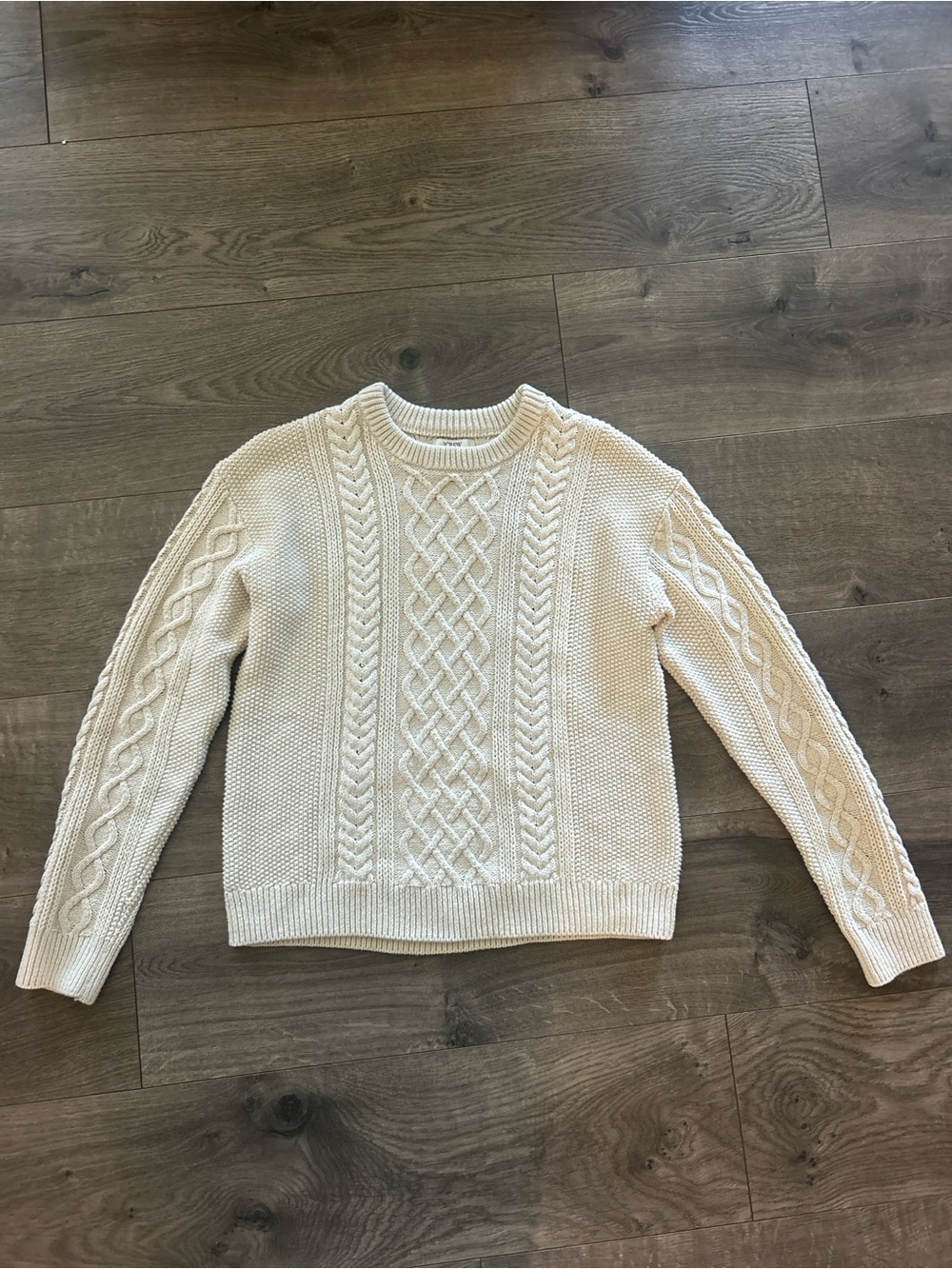 J. Crew Cream Cable Crewneck Sweater